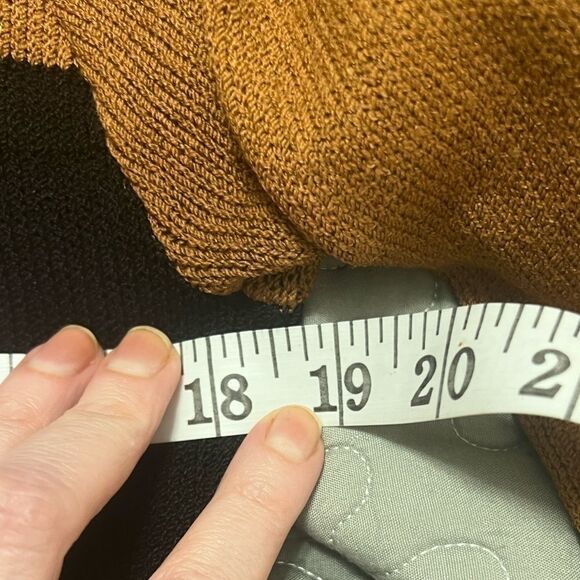 Vintage 80s St. John brown and black knee length dress size 6 mock neck - Picture 11 of 15